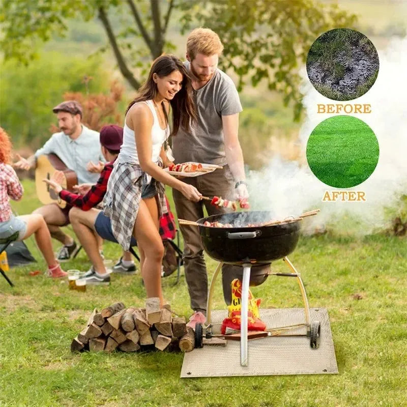 Fireproof BBQ Mat - Heat Resistant 700°C Camping Grill Pad for Outdoor Use - Trekker Essentials