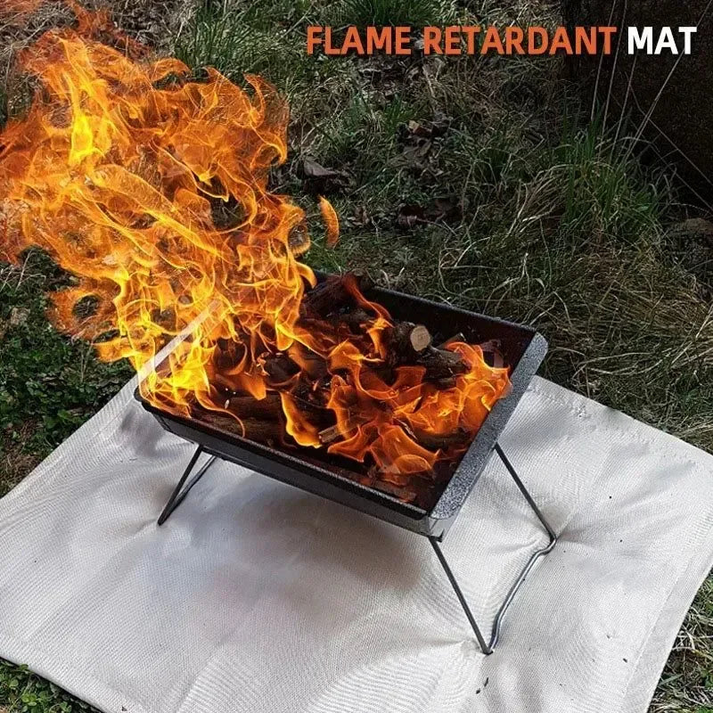 Fireproof BBQ Mat - Heat Resistant 700°C Camping Grill Pad for Outdoor Use - Trekker Essentials