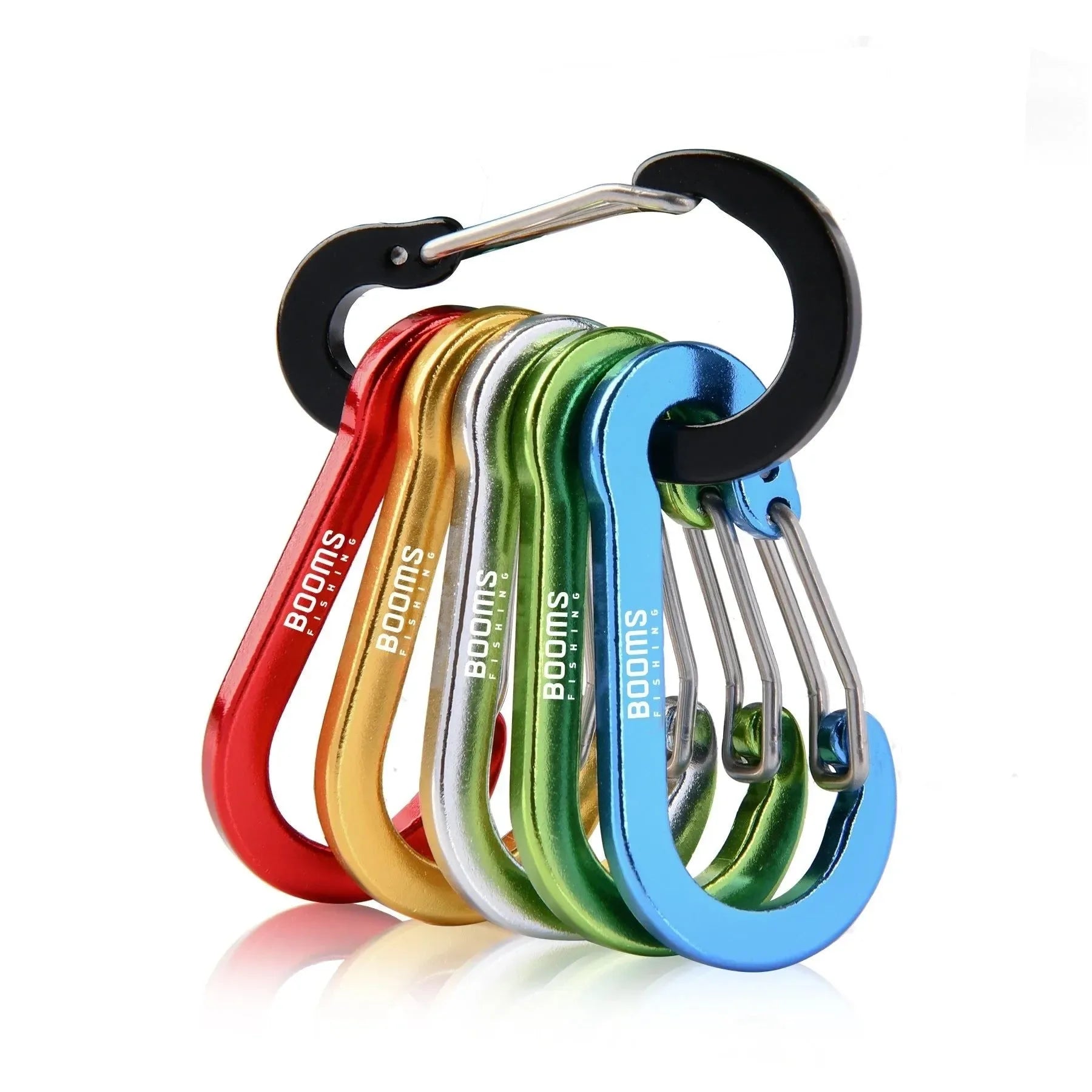 Fishing Carabiner Keychain Set - 6/10-Piece Aluminum Alloy Snap Clip Lock Buckles for Outdoor Camping, Climbing, and Fishing Tools - Trekker Essentials