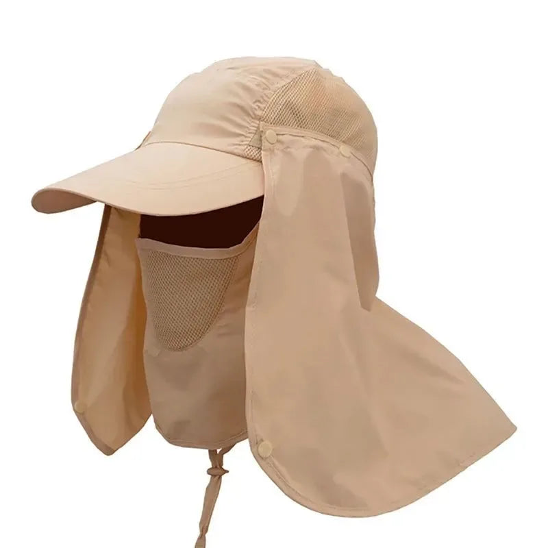 Fishing Flap Cap for Men and Women - Quick Dry Sunshade UV Protection with Removable Ear and Neck Cover, Mosquito-Proof Hat for Outdoor Activities - Trekker Essentials