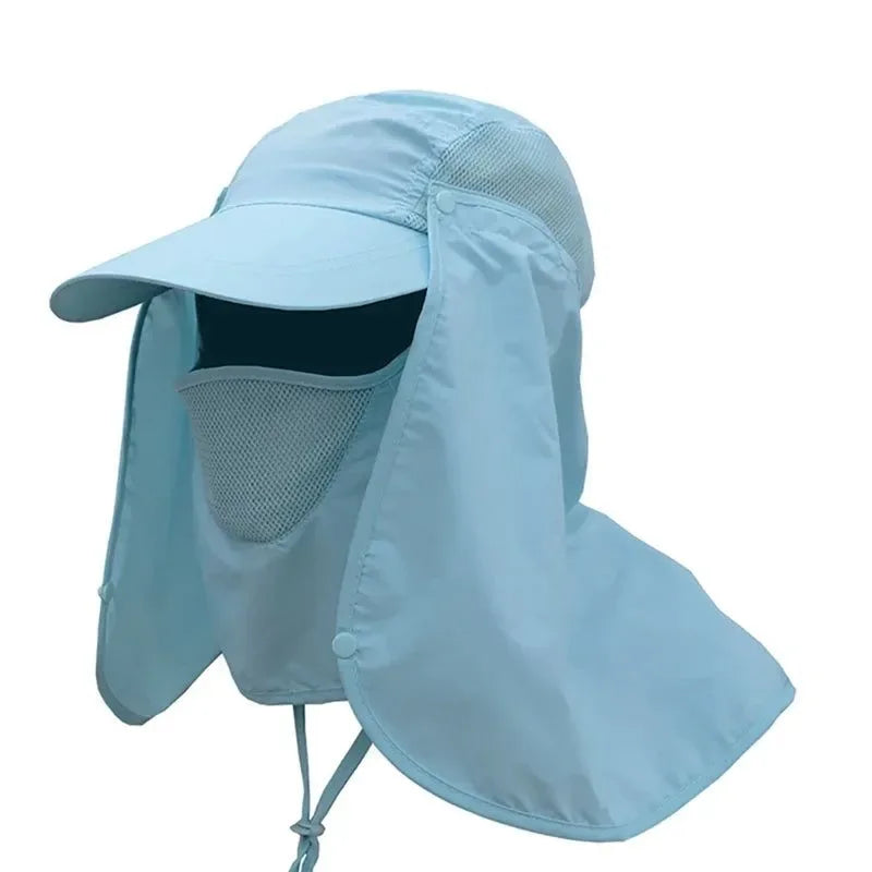 Fishing Flap Cap for Men and Women - Quick Dry Sunshade UV Protection with Removable Ear and Neck Cover, Mosquito-Proof Hat for Outdoor Activities - Trekker Essentials