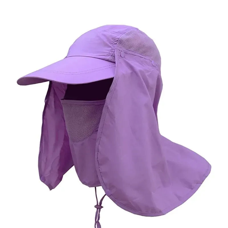 Fishing Flap Cap for Men and Women - Quick Dry Sunshade UV Protection with Removable Ear and Neck Cover, Mosquito-Proof Hat for Outdoor Activities - Trekker Essentials