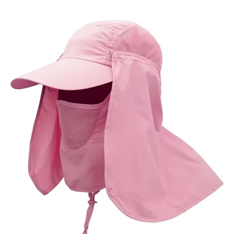 Fishing Flap Cap for Men and Women - Quick Dry Sunshade UV Protection with Removable Ear and Neck Cover, Mosquito-Proof Hat for Outdoor Activities - Trekker Essentials