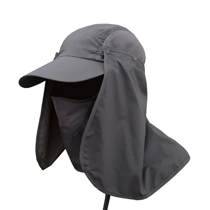 Fishing Flap Cap for Men and Women - Quick Dry Sunshade UV Protection with Removable Ear and Neck Cover, Mosquito-Proof Hat for Outdoor Activities - Trekker Essentials