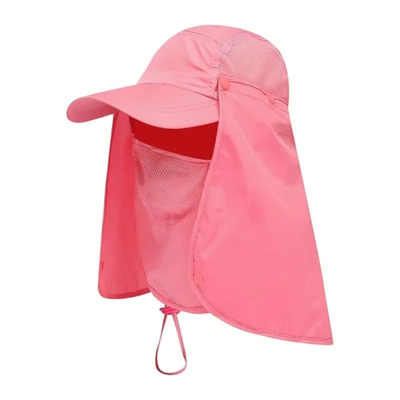 Fishing Flap Cap for Men and Women - Quick Dry Sunshade UV Protection with Removable Ear and Neck Cover, Mosquito-Proof Hat for Outdoor Activities - Trekker Essentials