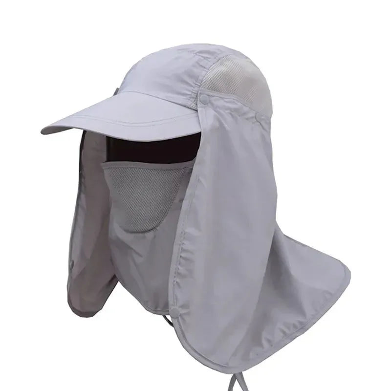 Fishing Flap Cap for Men and Women - Quick Dry Sunshade UV Protection with Removable Ear and Neck Cover, Mosquito-Proof Hat for Outdoor Activities - Trekker Essentials