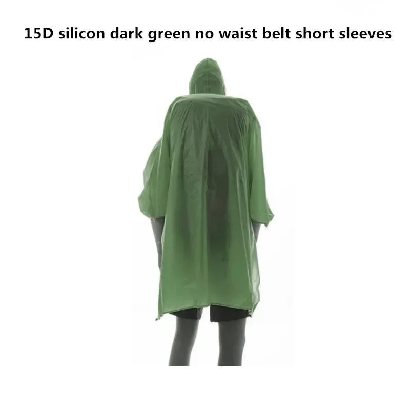 FLAME'S CREED Ultralight 15D Nylon Rain Jacket - Versatile Outdoor Raincoat and Mini Tarp for Hiking, Cycling, and Camping - Trekker Essentials