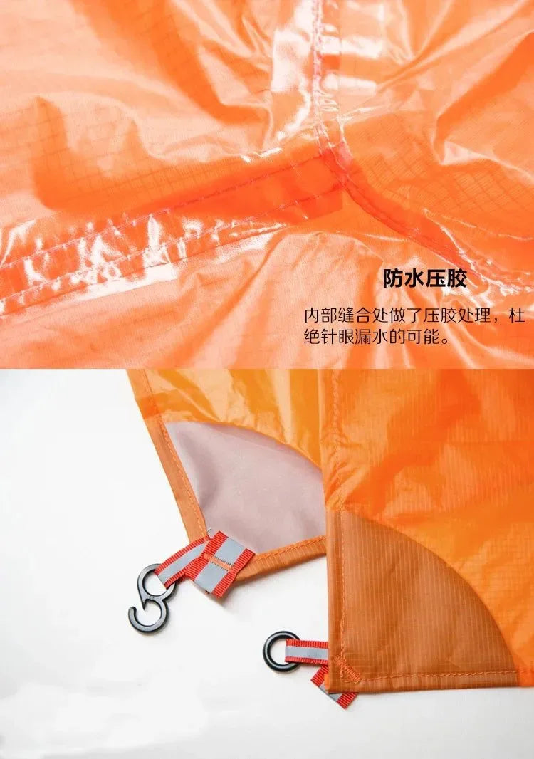 FLAME'S CREED Ultralight 15D Nylon Rain Jacket - Versatile Outdoor Raincoat and Mini Tarp for Hiking, Cycling, and Camping - Trekker Essentials