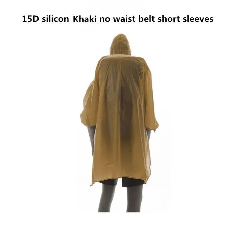FLAME'S CREED Ultralight 15D Nylon Rain Jacket - Versatile Outdoor Raincoat and Mini Tarp for Hiking, Cycling, and Camping - Trekker Essentials
