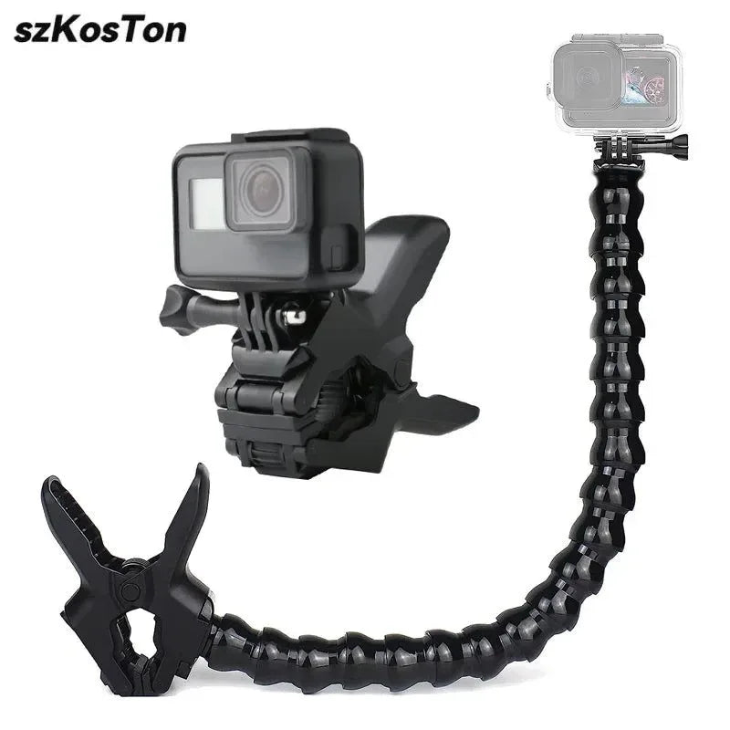 Flex Clamp Arm Mount – Adjustable Gooseneck Clip Bracket for GoPro Hero 12/11/10/9/8/7, DJI & Insta360 Cameras - Trekker Essentials