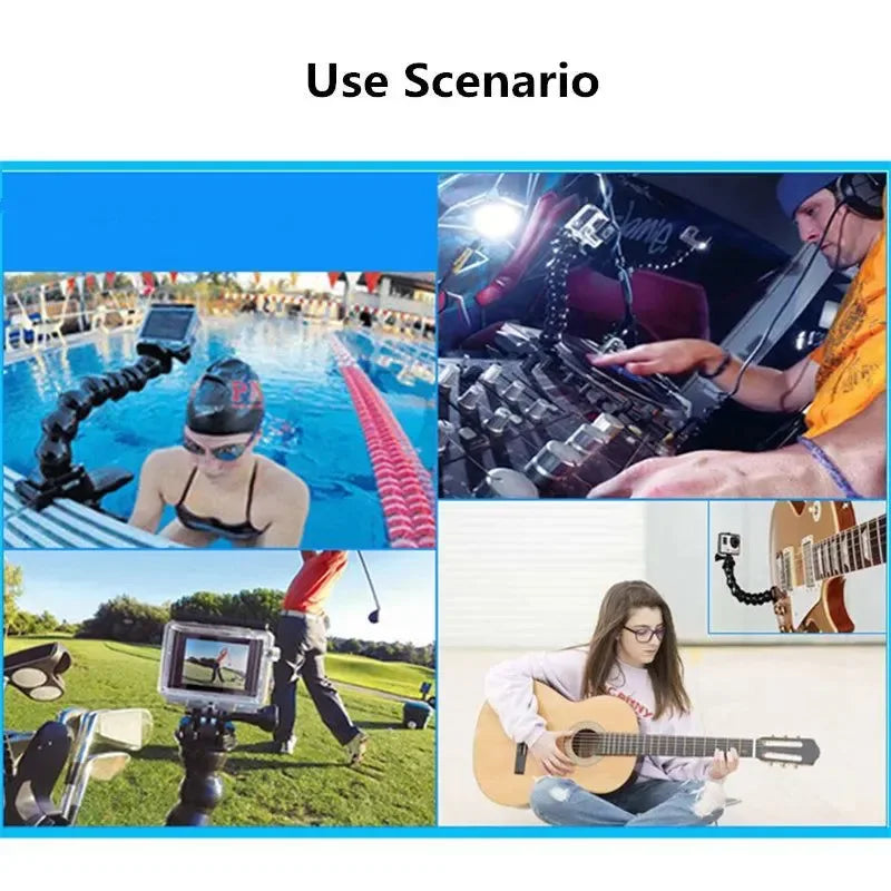 Flex Clamp Arm Mount – Adjustable Gooseneck Clip Bracket for GoPro Hero 12/11/10/9/8/7, DJI & Insta360 Cameras - Trekker Essentials