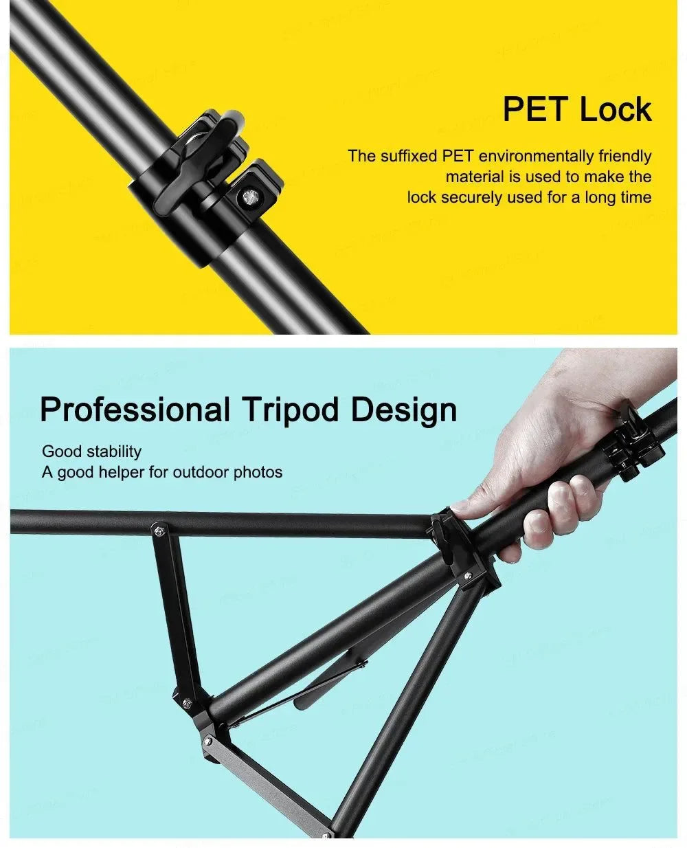 Flexible Phone Tripod Stand with Ring Light & Bluetooth Remote - 200cm - Trekker Essentials