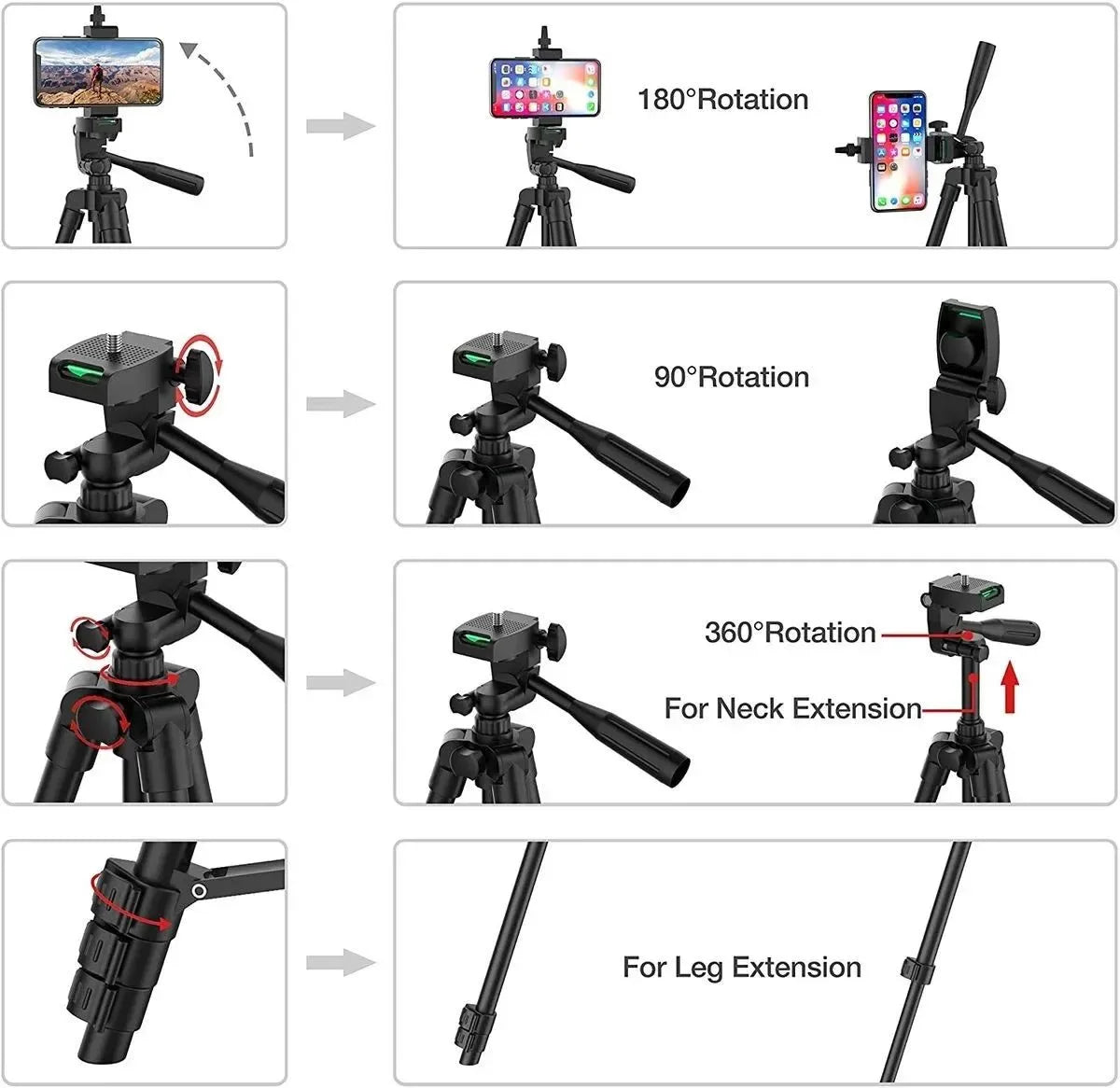 Flexible Tripod Stand - Extendable 40" Lightweight Mount for DSLR & Phone - Trekker Essentials