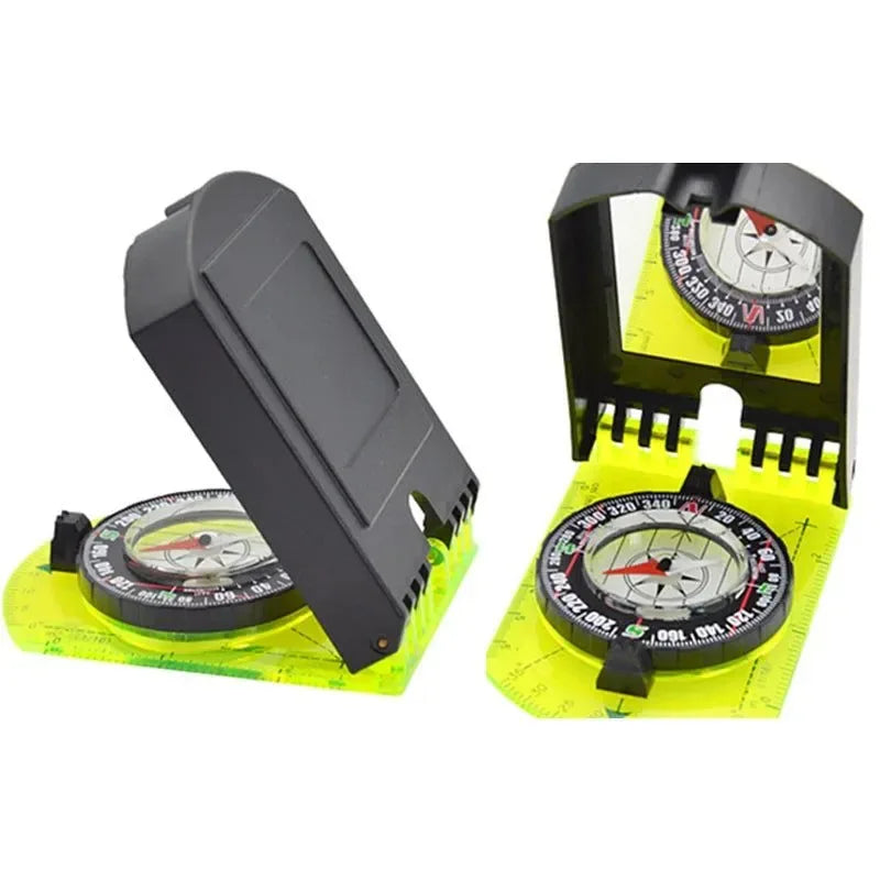 Flip Multifunctional Mirror Compass with Scale Map Ruler - Perfect for Outdoor Hiking and Camping - Trekker Essentials