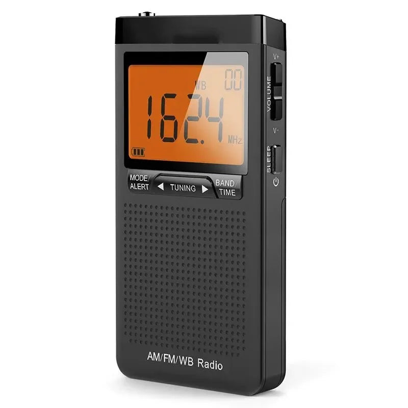 FM AM NOAA Emergency Pocket Radio - Portable Weather Radio with Weather Warning, Alarm Clock, and Auto-Search Channels - Trekker Essentials