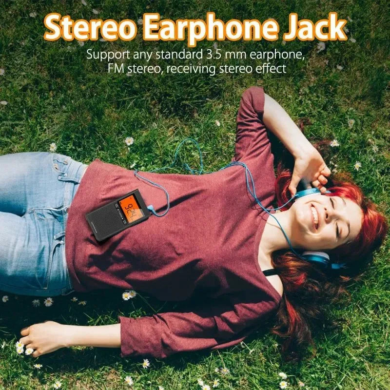 FM AM NOAA Emergency Pocket Radio - Portable Weather Radio with Weather Warning, Alarm Clock, and Auto-Search Channels - Trekker Essentials