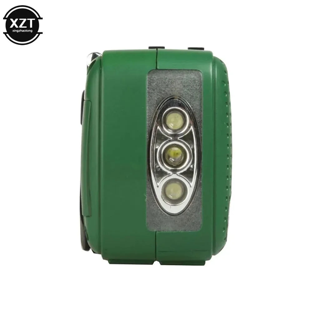 FM AM SW Full Band Radio - Hand Crank Generator, Solar Emergency Power Bank, Retro Portable Radio Receiver - Trekker Essentials