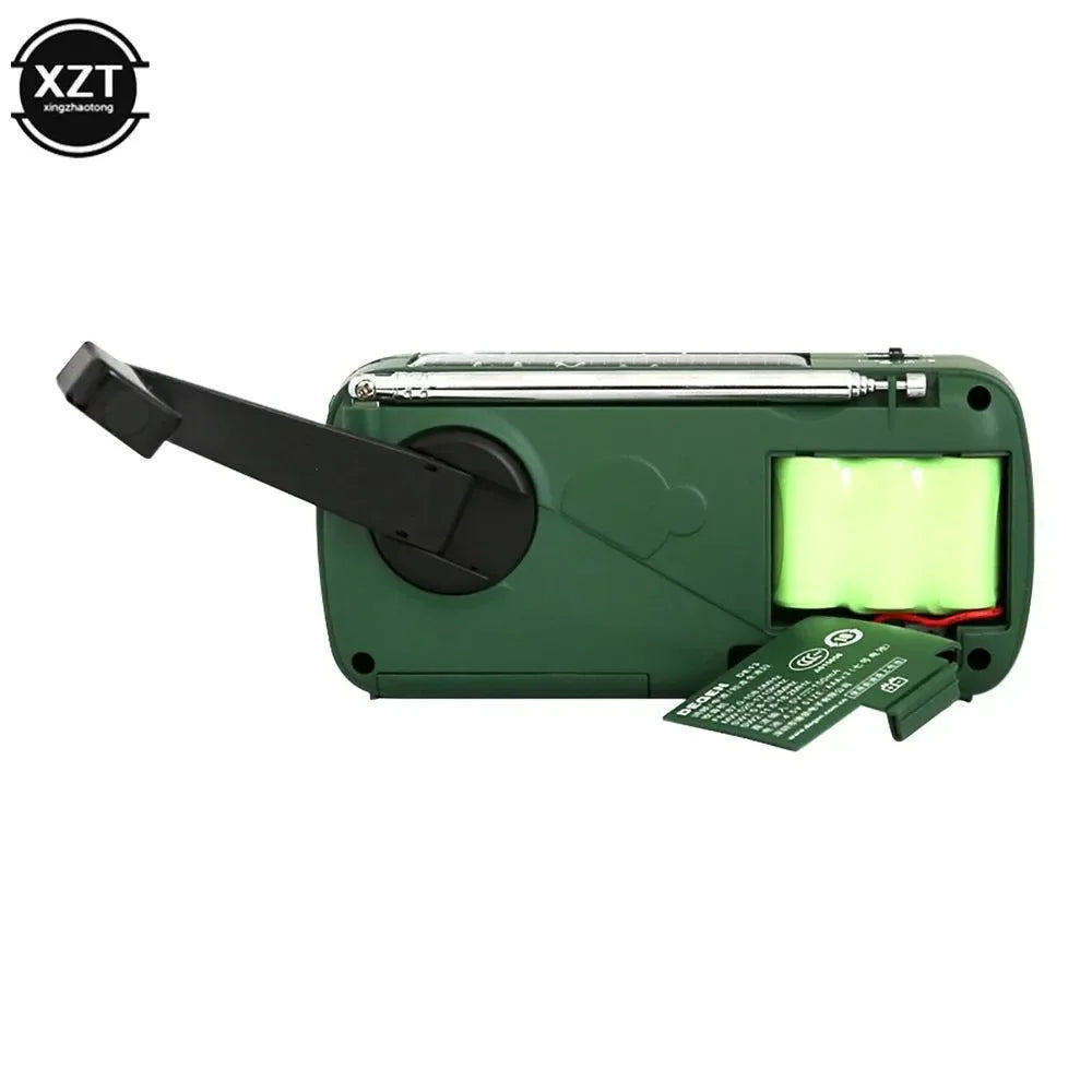 FM AM SW Full Band Radio - Hand Crank Generator, Solar Emergency Power Bank, Retro Portable Radio Receiver - Trekker Essentials