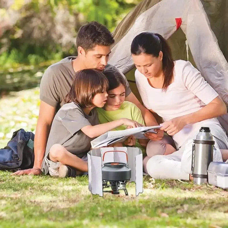 Foldable Aluminum Alloy Camping Stove Windscreen with Carry Bag - Trekker Essentials