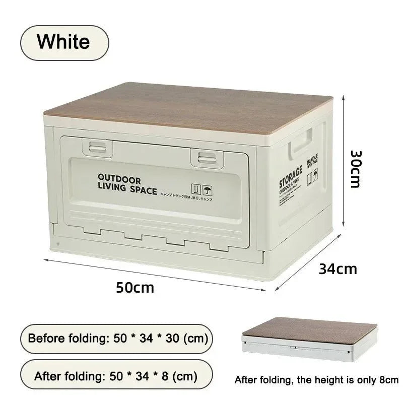 Foldable Camping Storage Box – 27L/50L Large Capacity Organizer for Outdoor, Picnic & Car Trunk - Trekker Essentials
