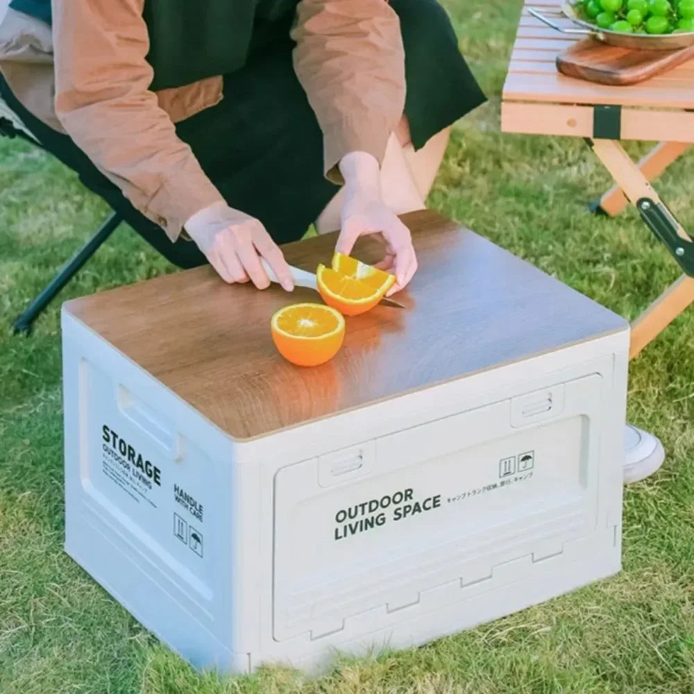 Foldable Camping Storage Box – 27L/50L Large Capacity Organizer for Outdoor, Picnic & Car Trunk - Trekker Essentials