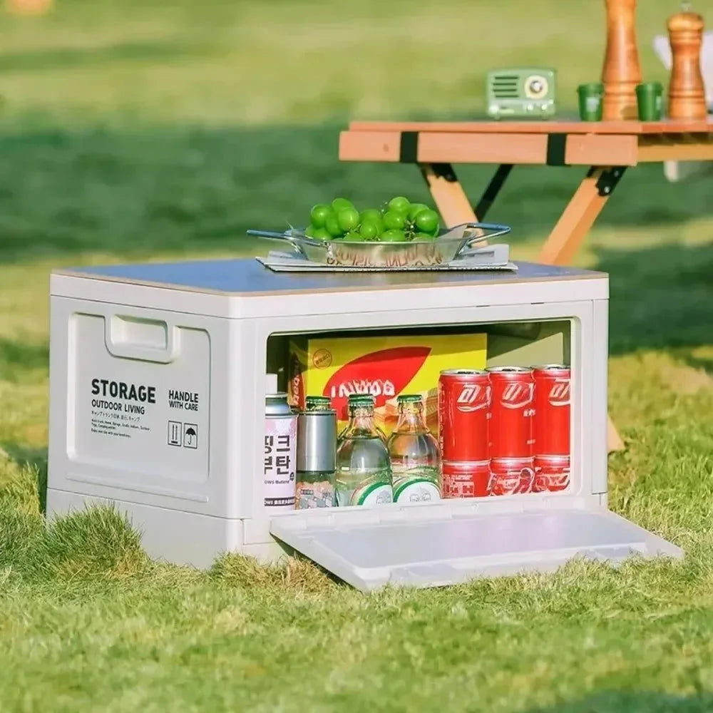 Foldable Camping Storage Box – 27L/50L Large Capacity Organizer for Outdoor, Picnic & Car Trunk - Trekker Essentials