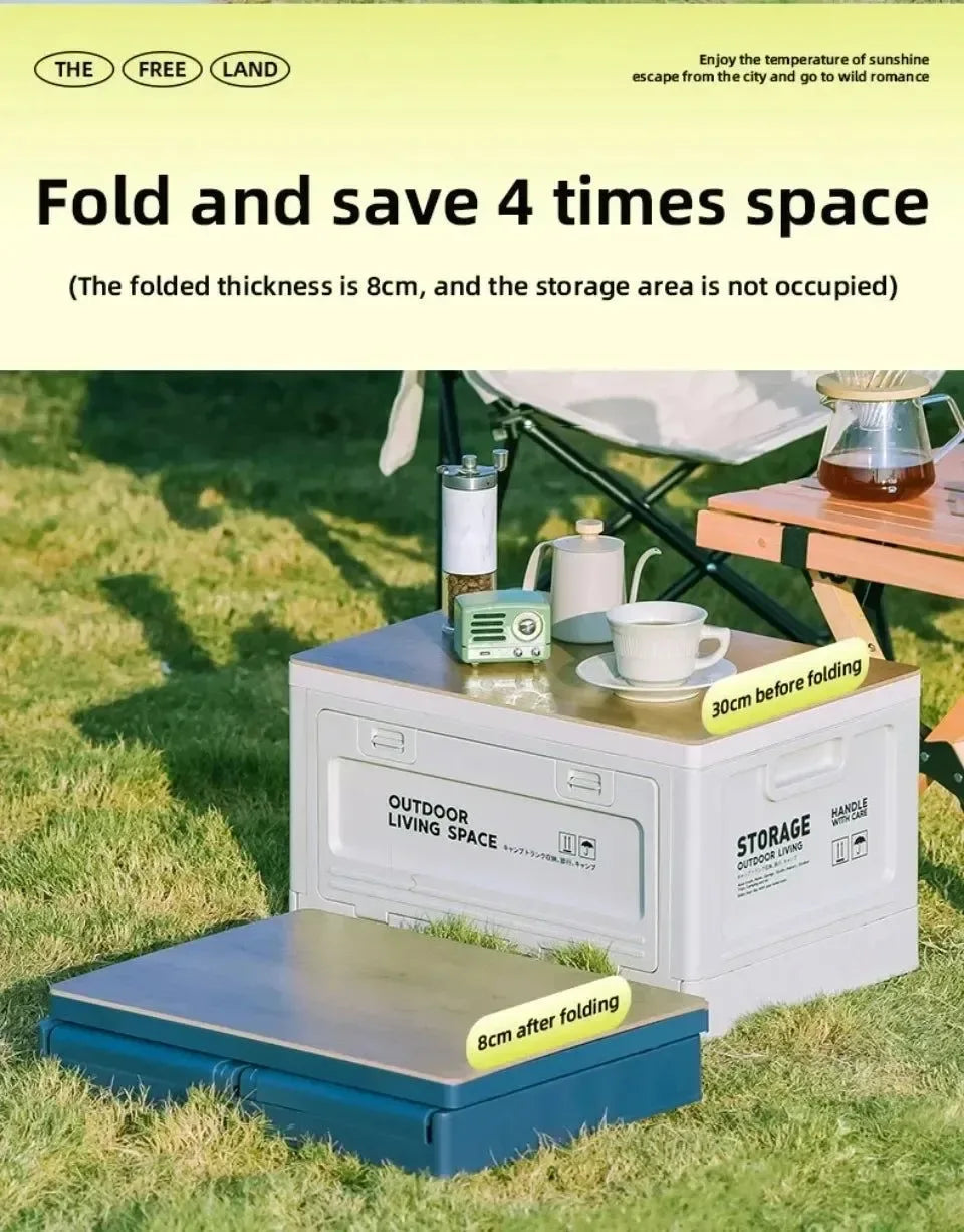 Foldable Camping Storage Box – 27L/50L Large Capacity Organizer for Outdoor, Picnic & Car Trunk - Trekker Essentials