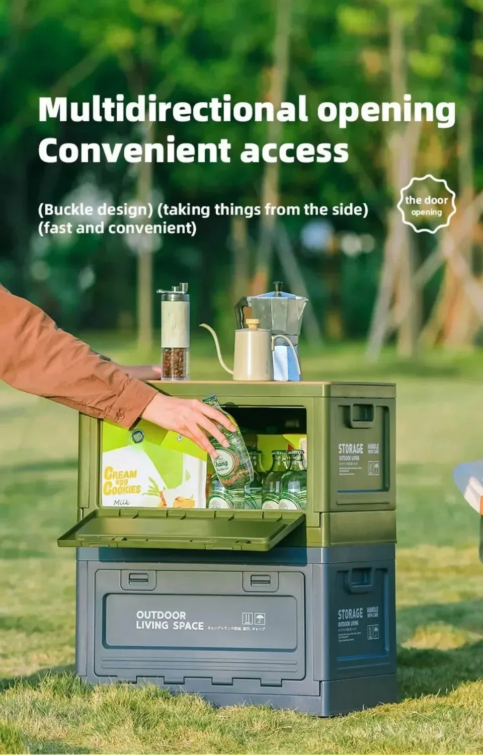 Foldable Camping Storage Box – 27L/50L Large Capacity Organizer for Outdoor, Picnic & Car Trunk - Trekker Essentials