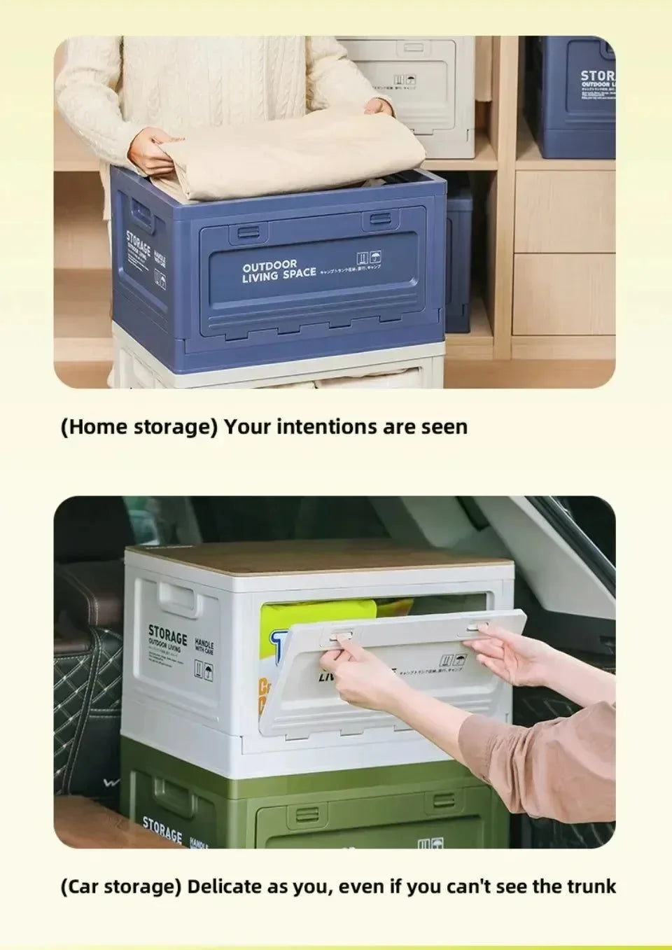 Foldable Camping Storage Box – 27L/50L Large Capacity Organizer for Outdoor, Picnic & Car Trunk - Trekker Essentials