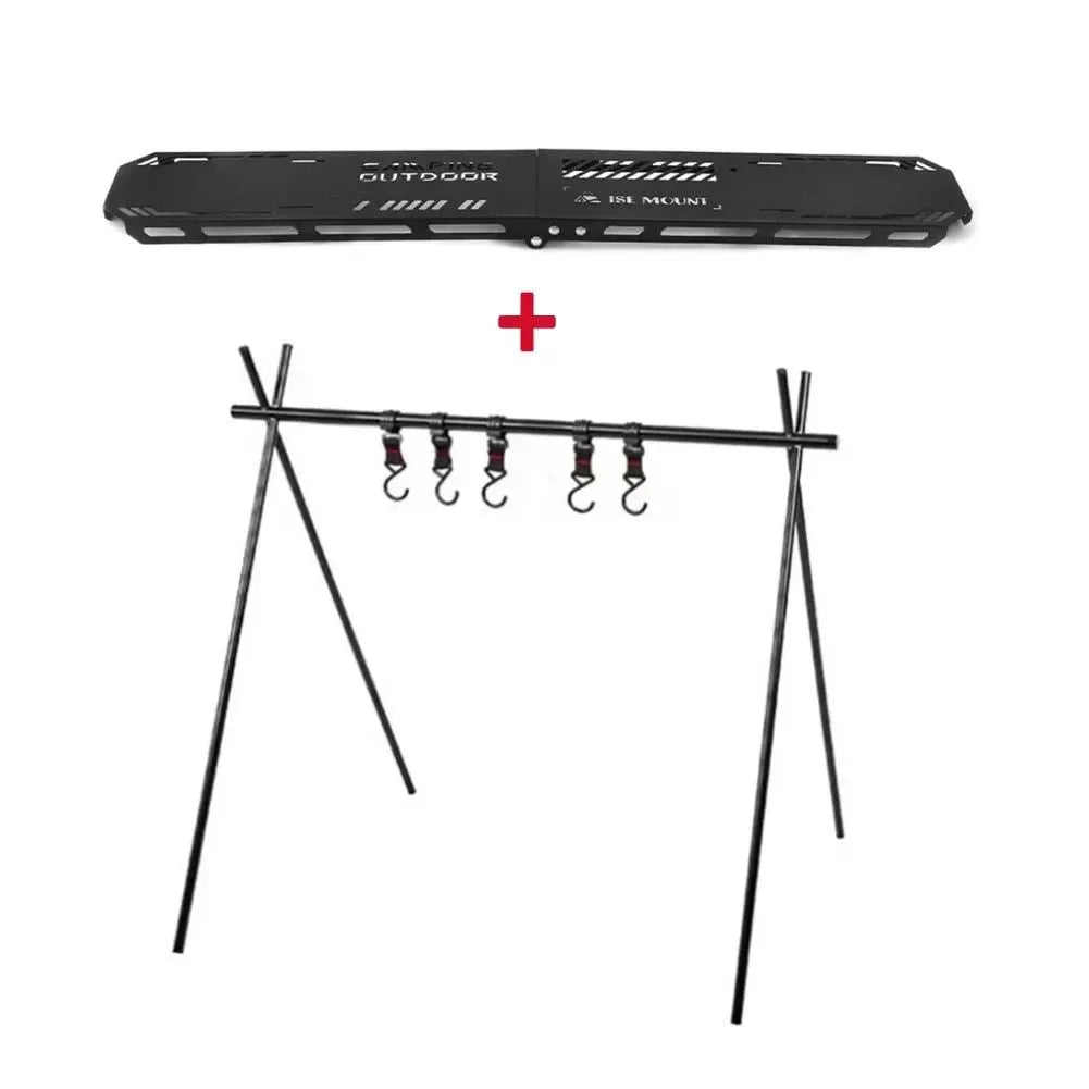 Foldable Camping Tripod Top Plate – High-Strength Hanging Rack with BBQ Holes for Picnics, Hiking & Outdoor Cooking - Trekker Essentials