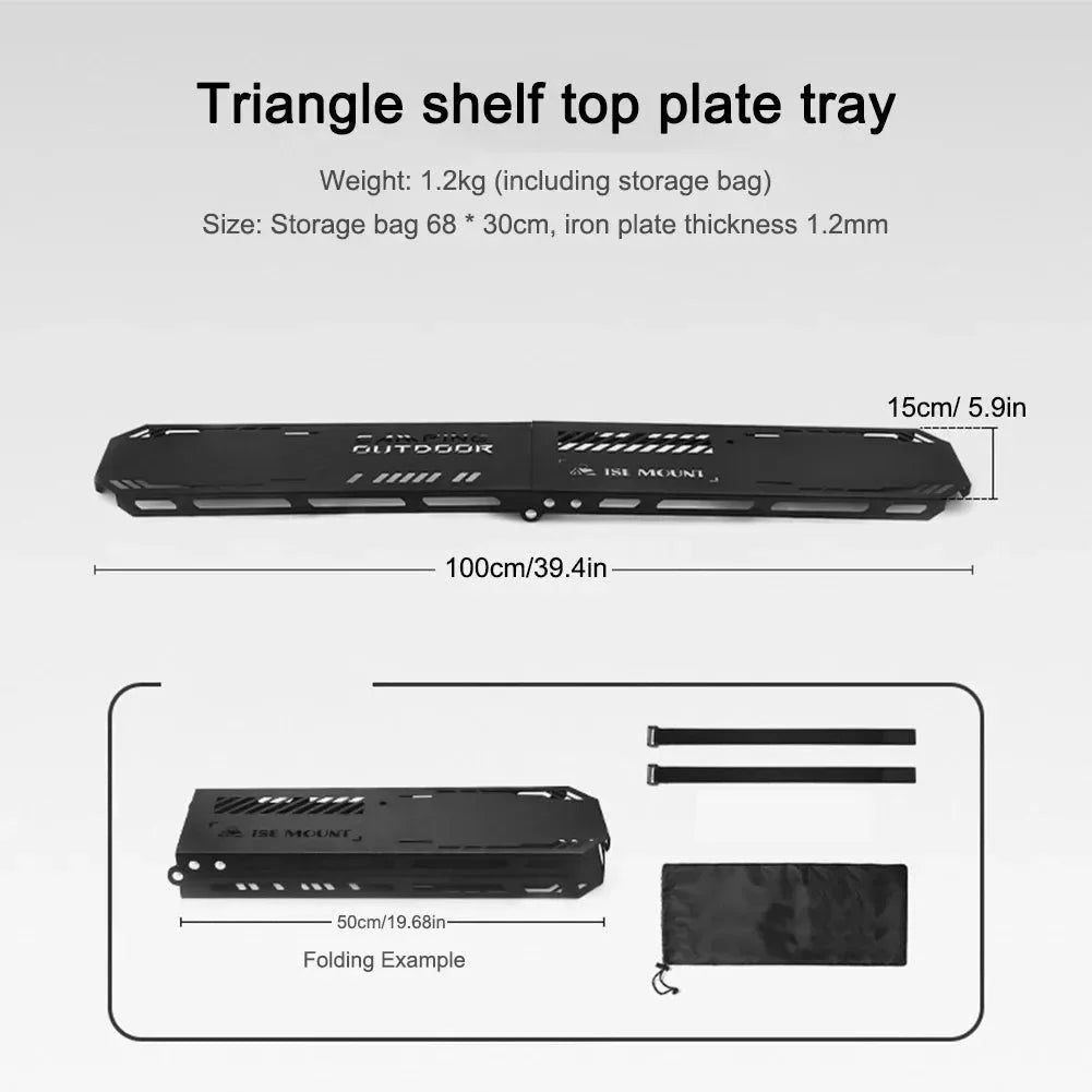 Foldable Camping Tripod Top Plate – High-Strength Hanging Rack with BBQ Holes for Picnics, Hiking & Outdoor Cooking - Trekker Essentials