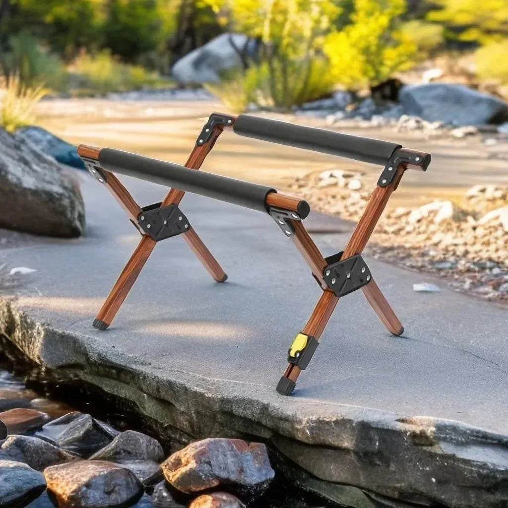 Foldable Cooler Stand Rack: Heavy-Duty Alloy Camping Table for Ice Buckets & Luggage - Trekker Essentials