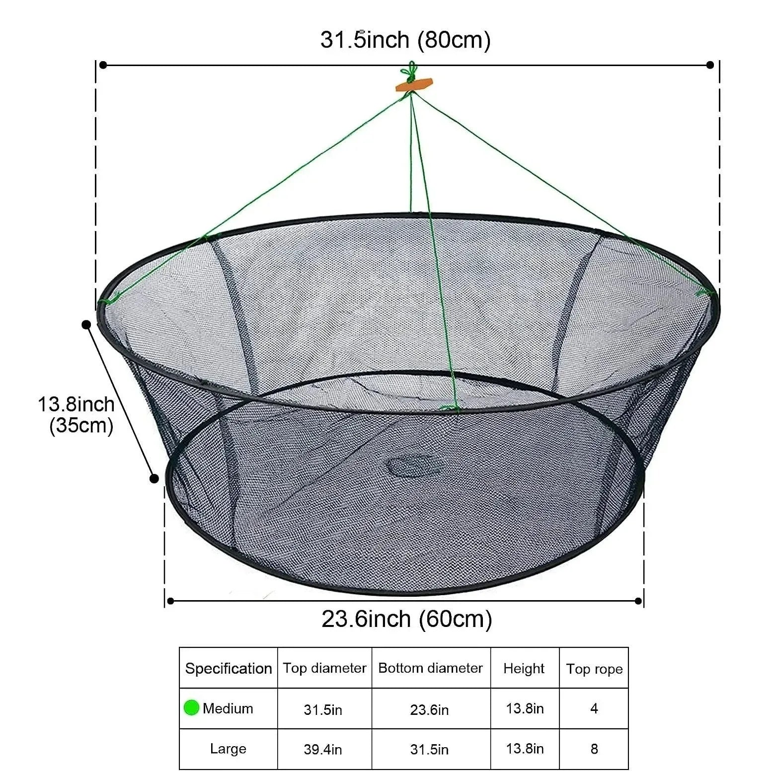 Foldable Drop Fishing Net – Crayfish, Shrimp & Crab Catcher Landing Ne – Trekker Essentials