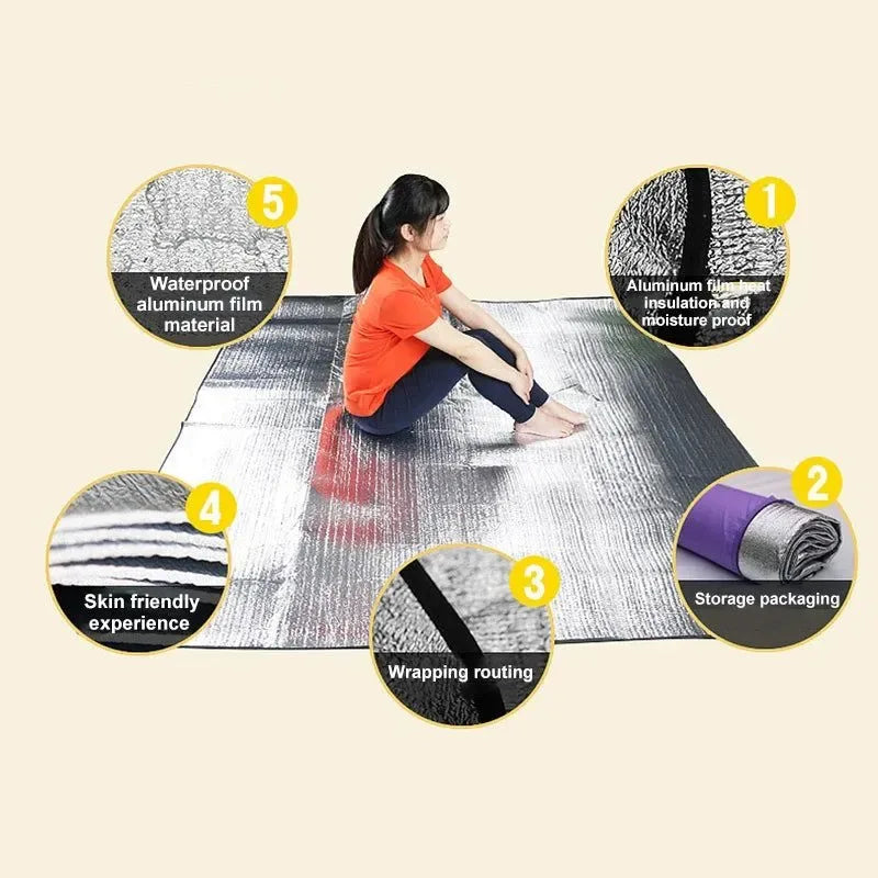 Foldable Insulated Outdoor Sleeping Pad - Moistureproof, Stay Warm, 100-300cm - Trekker Essentials
