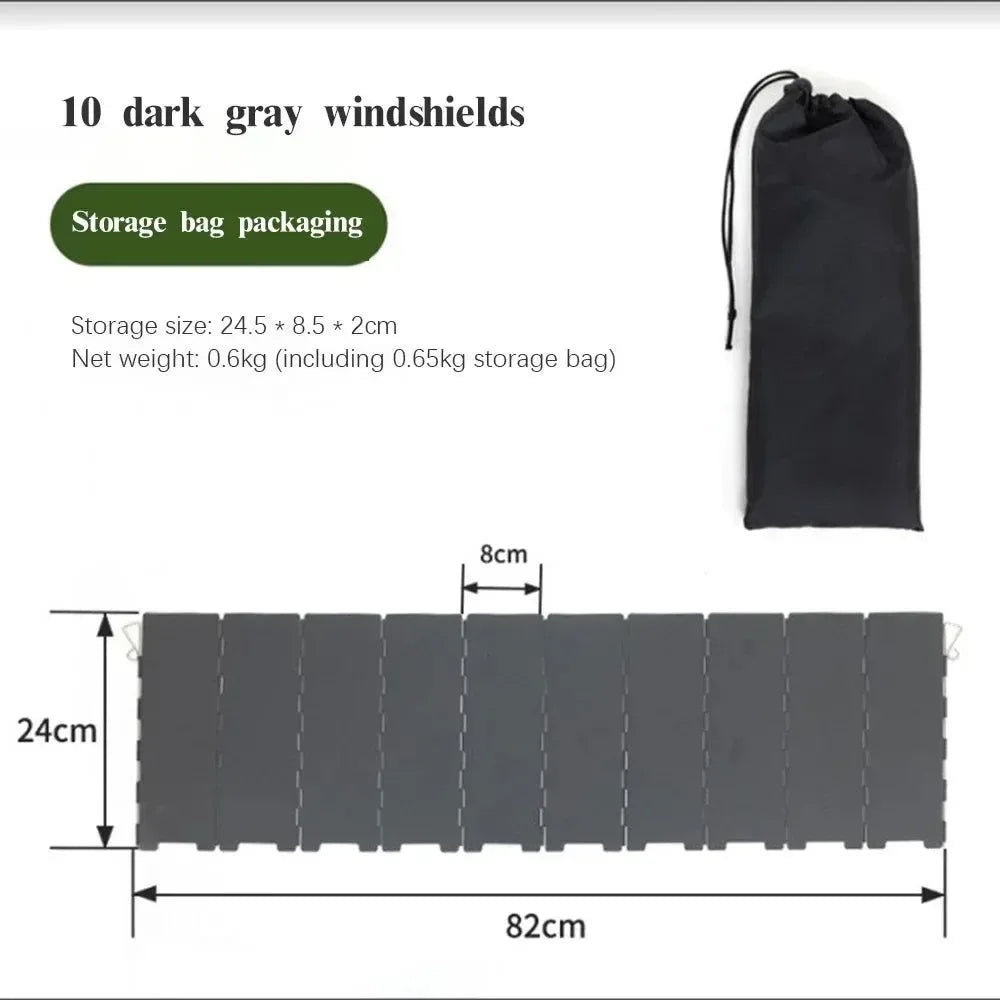 Foldable Portable Cassette Stove Wind Deflector – Camping Windshield Enclosure for Gas Stoves - Trekker Essentials