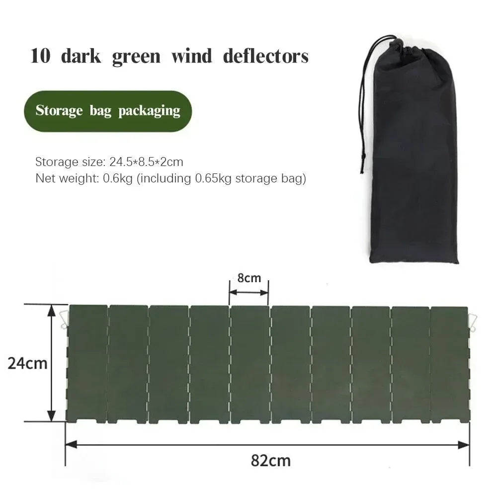 Foldable Portable Cassette Stove Wind Deflector – Camping Windshield Enclosure for Gas Stoves - Trekker Essentials