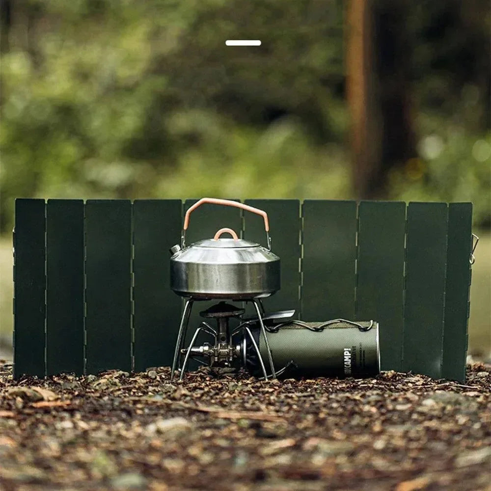 Foldable Portable Cassette Stove Wind Deflector – Camping Windshield Enclosure for Gas Stoves - Trekker Essentials