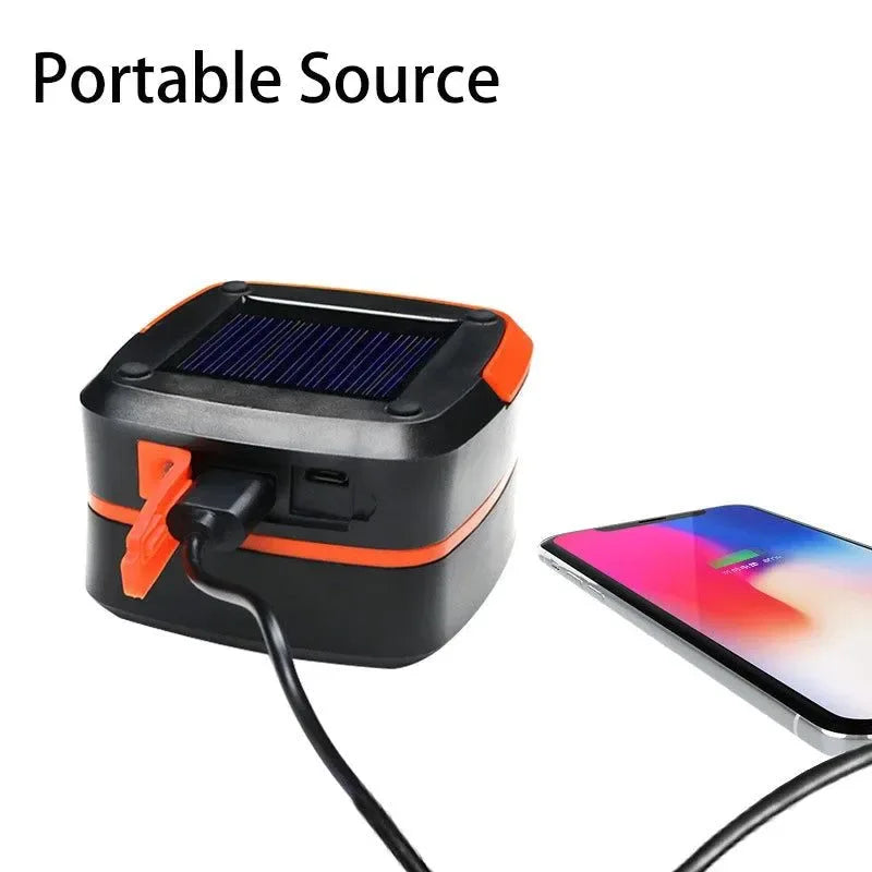 Foldable Solar LED Camping Lantern - Waterproof, Rechargeable Power Bank, Portable Flashlight - Trekker Essentials