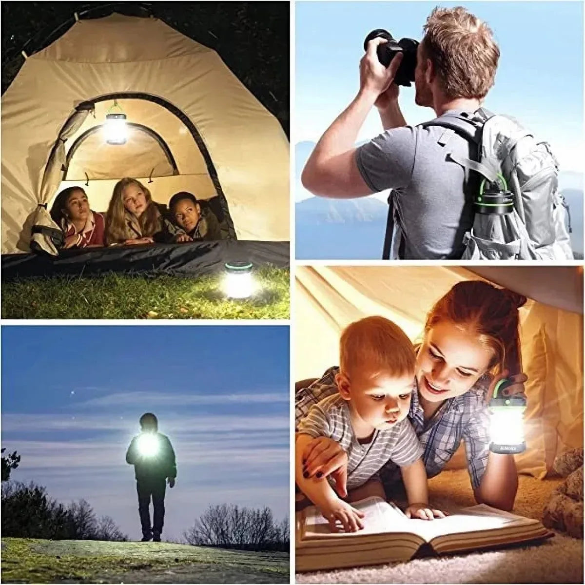 Foldable Solar LED Camping Lantern - Waterproof, Rechargeable Power Bank, Portable Flashlight - Trekker Essentials