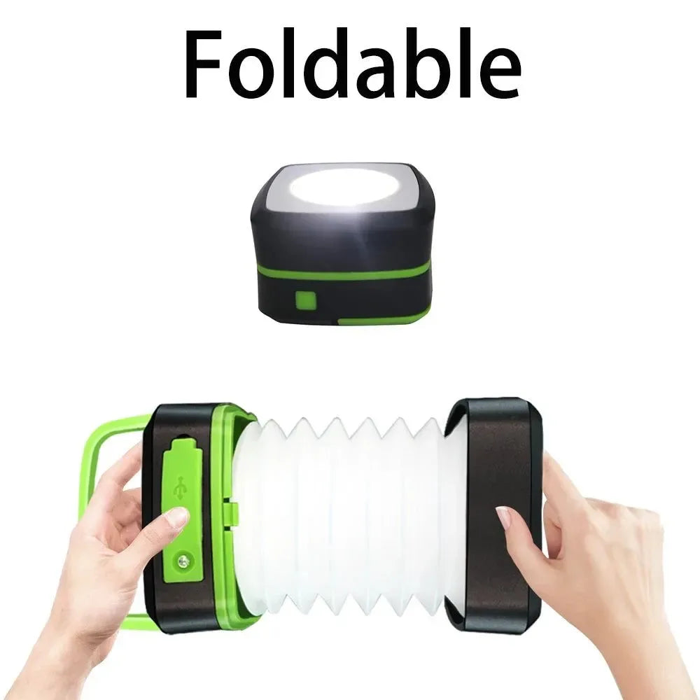 Foldable Solar LED Camping Lantern - Waterproof, Rechargeable Power Bank, Portable Flashlight - Trekker Essentials