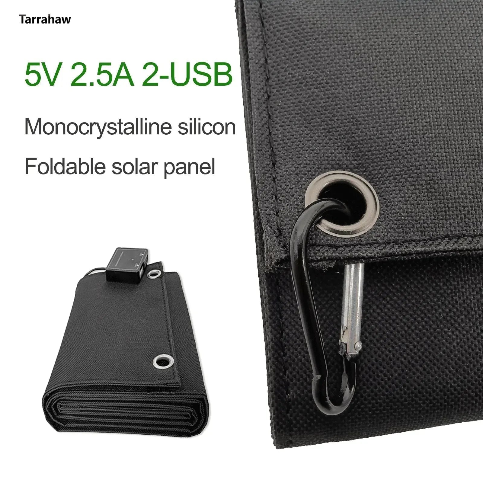 Foldable Solar Panel 25W Portable PV Cell Folding Bag 2USB Output Outdoor Power Bank Hiking Mobile Phone Charger - Trekker Essentials