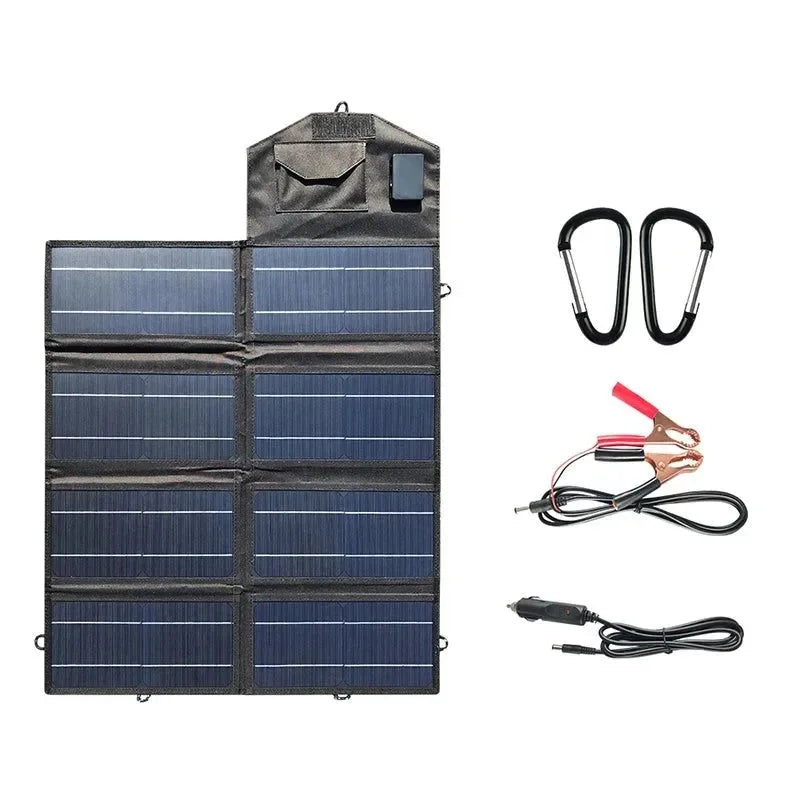 Foldable Solar Panel 30W 50W 60W 80W 100W 150W 200W Portable Photovoltaic Solar Panel for Hiking Power 12V Battery Charger - Trekker Essentials