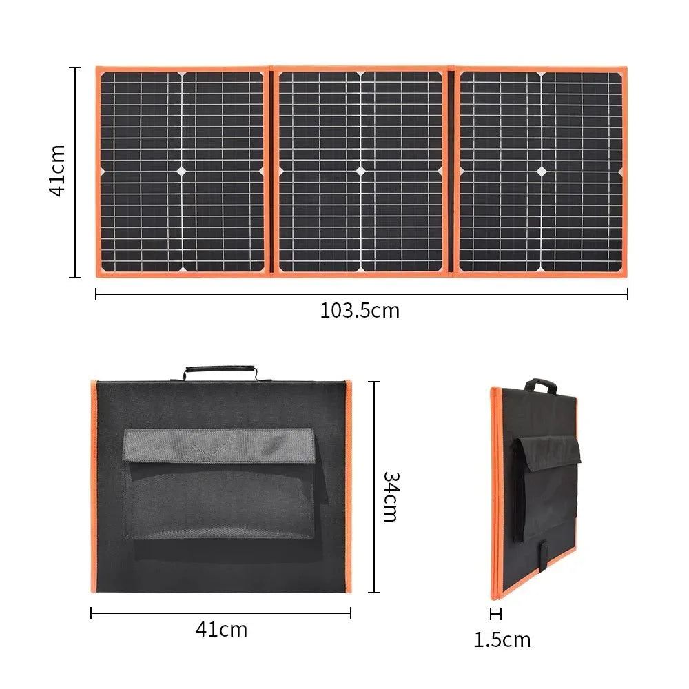 Foldable Solar Panel 30W 50W 60W 80W 100W 150W 200W Portable Photovoltaic Solar Panel for Hiking Power 12V Battery Charger - Trekker Essentials