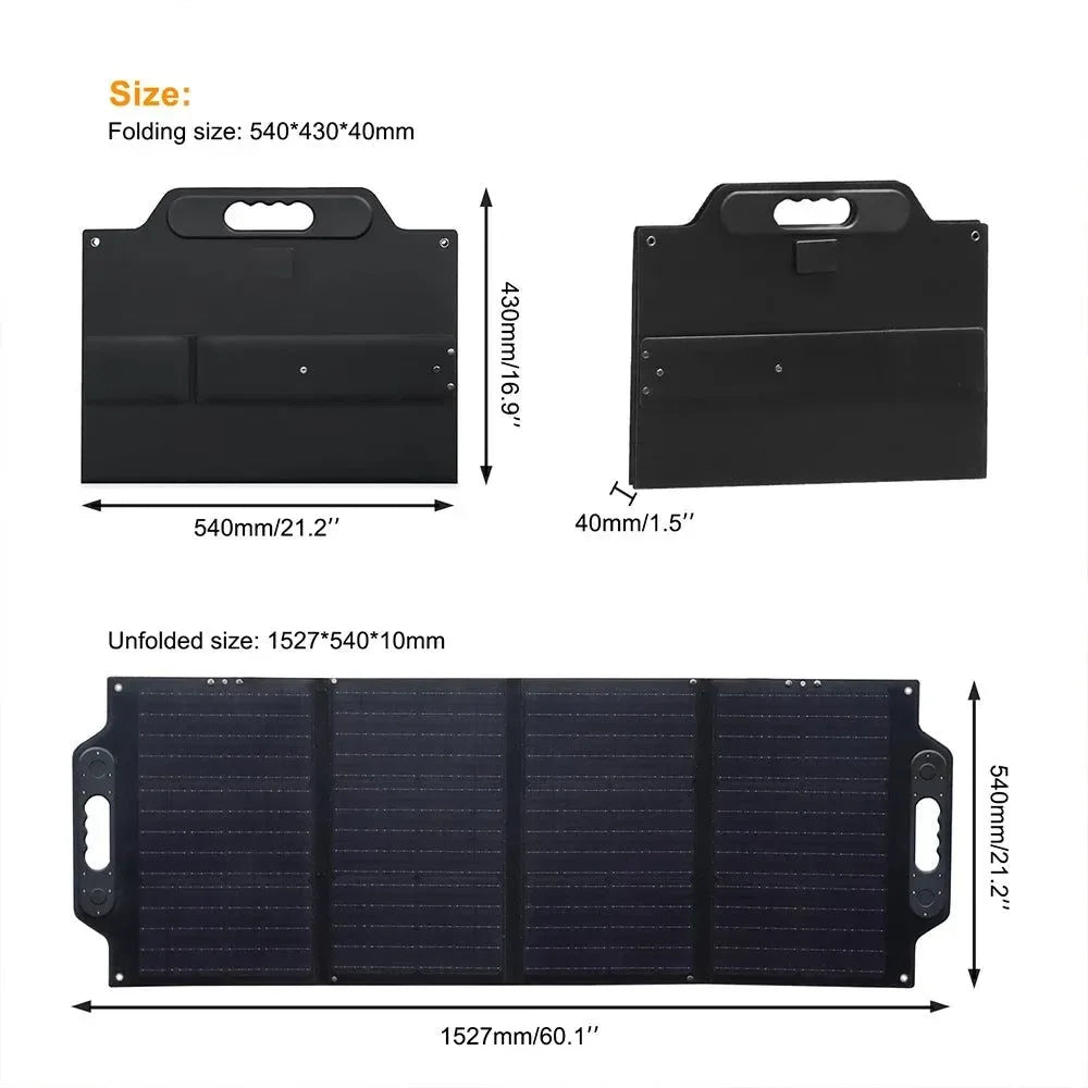 Foldable Solar Panel 30W 50W 60W 80W 100W 150W 200W Portable Photovoltaic Solar Panel for Hiking Power 12V Battery Charger - Trekker Essentials