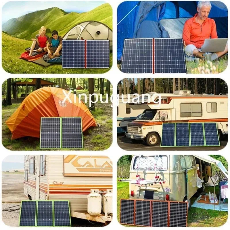 Foldable Solar Panel 30W 50W 60W 80W 100W 150W 200W Portable Photovoltaic Solar Panel for Hiking Power 12V Battery Charger - Trekker Essentials