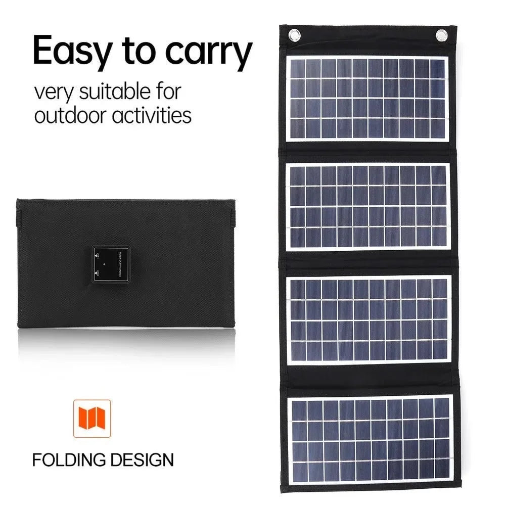 Foldable Solar Panel 30W/40W/50W with Dual USB - Portable Battery Charger for Outdoor Activities, Camping, Hiking, and Tourism - Trekker Essentials