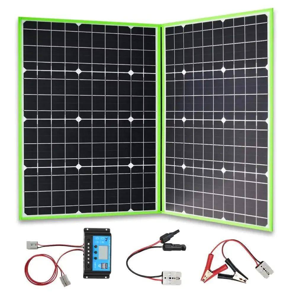 Foldable Solar Panel 50W 60W 80W 100W 150W 200W Portable Photovoltaic Solar Panel for Hiking Power 12V Battery Charger - Trekker Essentials