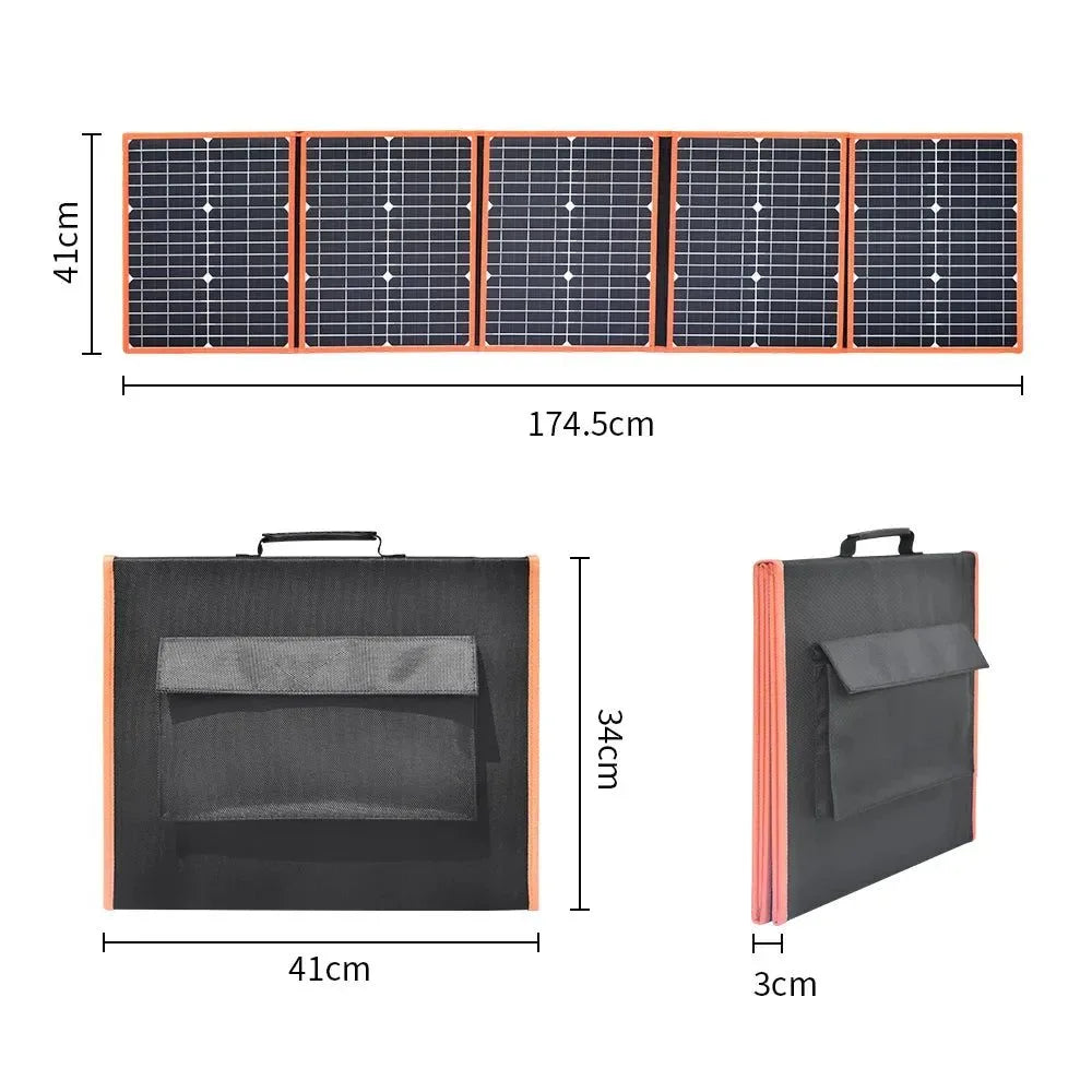 Foldable Solar Panel 50W 60W 80W 100W 150W 200W Portable Photovoltaic Solar Panel for Hiking Power 12V Battery Charger - Trekker Essentials