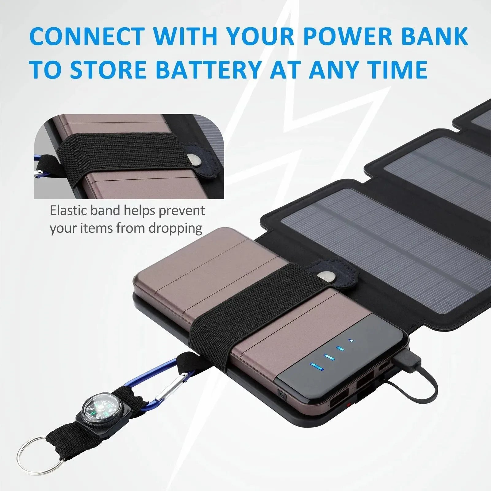 Foldable Solar Panel Charger 5V Waterproof Portable Mobile Power for Outdoor Camping Hiking - Trekker Essentials