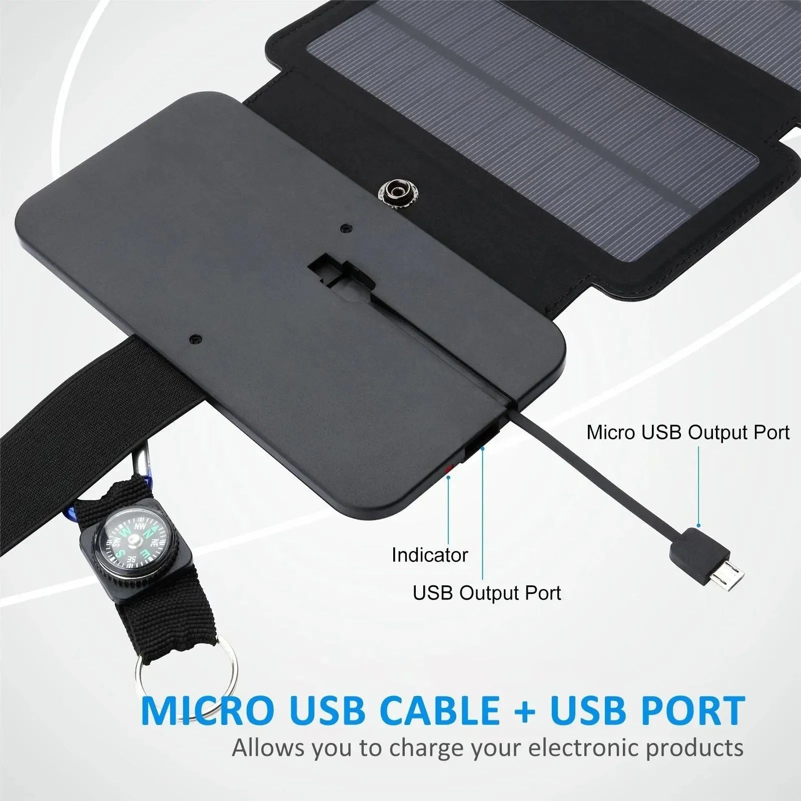 Foldable Solar Panel Charger 5V Waterproof Portable Mobile Power for Outdoor Camping Hiking - Trekker Essentials